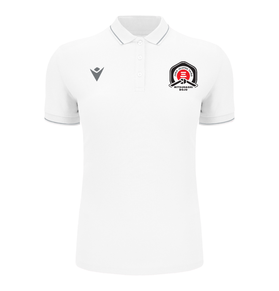 Macron Polo féminin waltz blanc avec logo brodé | Image 1