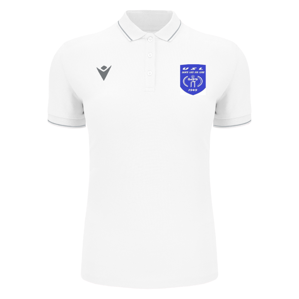 Macron Polo femme waltz blanc avec logo brodé | Image 1