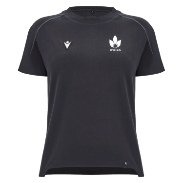 Tropea rundhals-shirt mit geformtem saum
