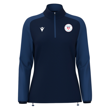 Sweat femme 1/4 zip lena marine - logo silicone