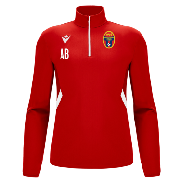 Piave 1/4 zip top red/wht allenamento