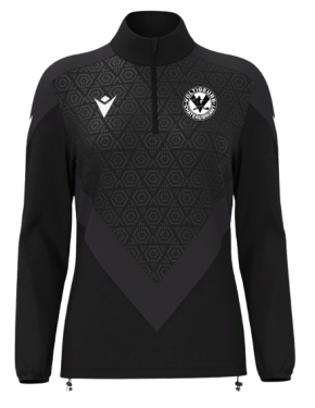 Sweat 1/4 zip femme anora noir avec écusson