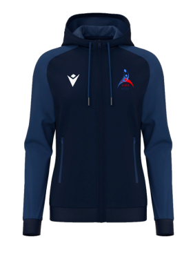 Sweat zippé atlas navy avec écusson