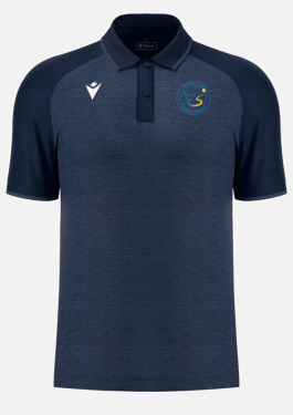 Polo mixte aulos navy avec écusson