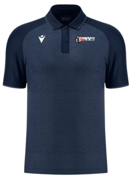 Polo mixte polyester aulos navy avec logo floqué