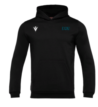 Sweat à capuche banjo hero noir logo floqué coeur/dos