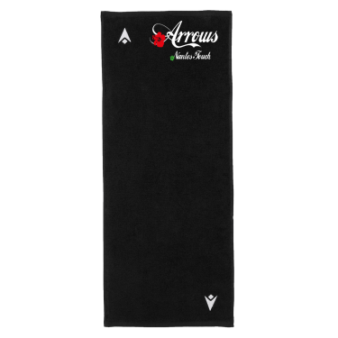 Serviette en bise noire avec logo brodé