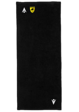 Bise  serviette noire avec logo brodé 40 x 90