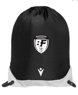Sac à cordelette campus noir et blanc avec logo floqué