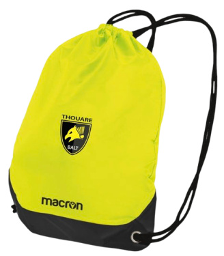 Sac  à cordelettes campus jaune avec logo floqué