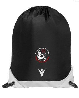 Sac à cordelette campus noir et blanc avec logo floqué