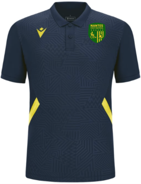 Polo rap navy/jaune avec logo floqué