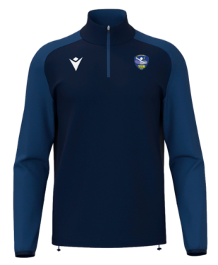 1/4 zip masculin isen navy avec logo floqué