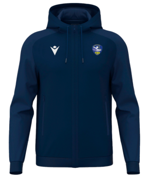 Hoody full zip masculin chronos navy avec logo floqué