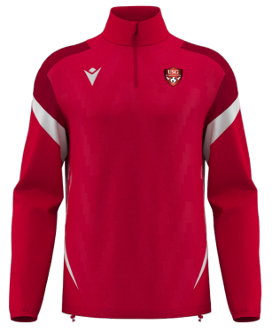 1/4 zip homme hollow rouge avec écusson