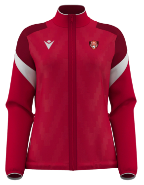 Veste full zip femme athena rouge avec écusson