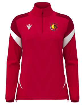 1/4 zip leona rouge avec logo floqué