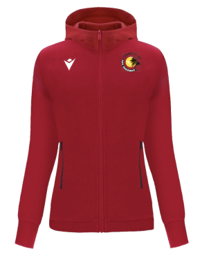 Sweat à capuche en coton drum rouge avec logo brodé
