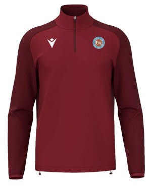 1/4 zip isen bordeaux avec logo floqué