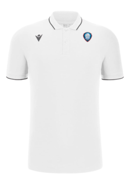 Polo comedy eco blanc, logo floqué