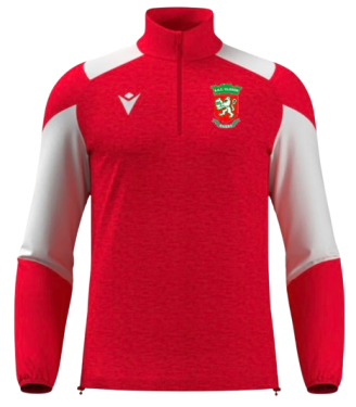 Sweat 1/4 zip cuzco rouge/blanc avec logo brodé
