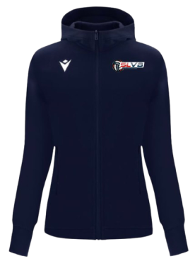 Veste capuche coton femme drum navy avec logo brodé