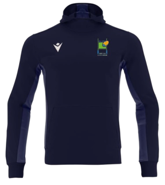 Sweat à capuche polyester electro navy avec logo brodé