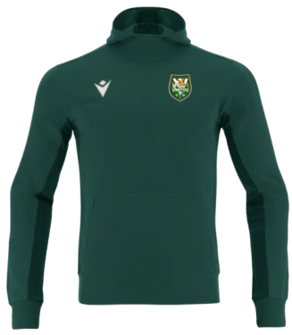 Sweat capuche electro vert bouteille avec écusson