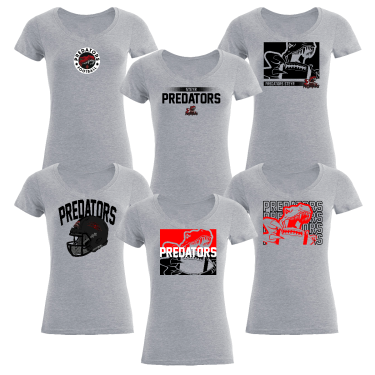 Women basic slim fit v-neck-t-shirt gry