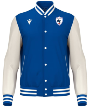 Blouson américain fiddle royal, logo et écriture brodés