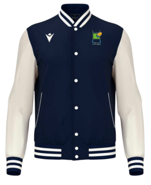 Blouson américain fiddle navy, logo et écriture brodés