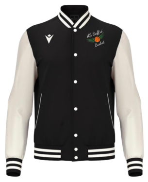 Blouson américain fiddle noir avec logo brodé