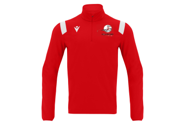Veste chaude d'aviron  1/4 zip gange rouge avec logo brodé
