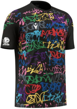 Maillot bariolé golem avec logo manche