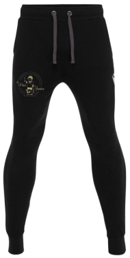 Pantalon en coton harp noir avec logo brodé