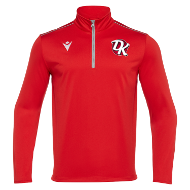 Sweat havel 1/4 zip rouge logo brodé