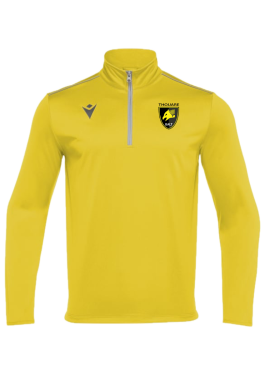 Sweat mixte 1/4 zip havel jaune avec logo brodé