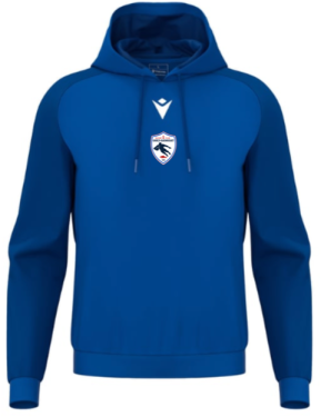 Sweat capuche polyester horn royal avec logo écusson