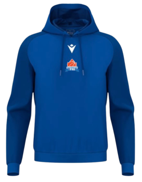 Sweat capuche horn bleu royal avec logo floqué