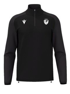 Sweat 1/4 zip isen noir avec écusson