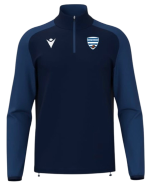 1/4 zip homme isen navy avec écusson