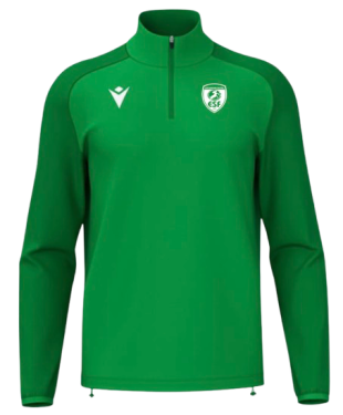 Sweat 1/4 zip isen vert avec logo floqué