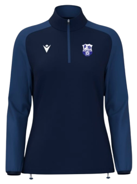 Sweat 1/4 zip féminin lena navy avec logo brodé