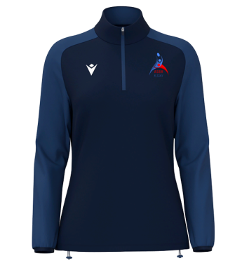 Sweat 1/4 zip lena navy avec écusson