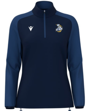 Sweat 1/4 zip féminin lena navy avec logo floqué