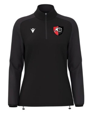Veste lena femme 1/4 zip noir avec logo brodé