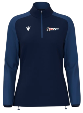 Sweat 1/4 zip femme lena navy avec logo floqué