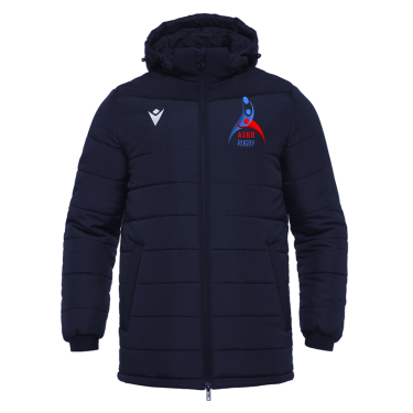 Parka avec capuche amovible et poches zippées narvik navy avec logo brodé