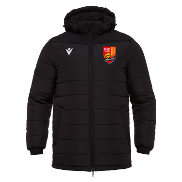 Parka zippée avec capuche amovible narvik noire avec logo brodé