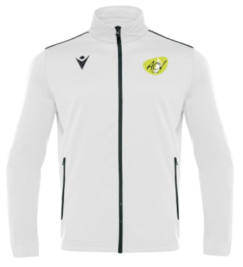 Veste zippée nemesis blanc avec logo brodé écriture dos